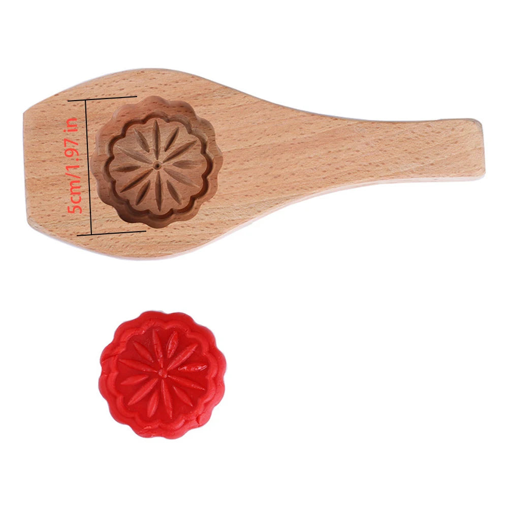 Wooden Mooncake & Cookie Mold – Pastry Cutter for Moon Cake, Mung Bean, Fondant & Chocolate Baking