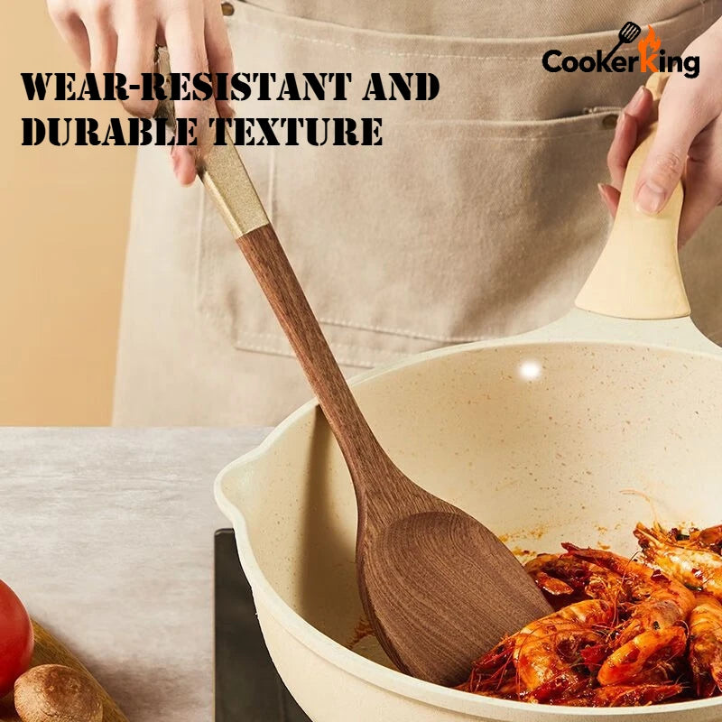 COOKER KING 4-in-1 Ebony Kitchen Tool Set – Spatula, Spoon & Rice Paddle | Premium Kitchenware Gift