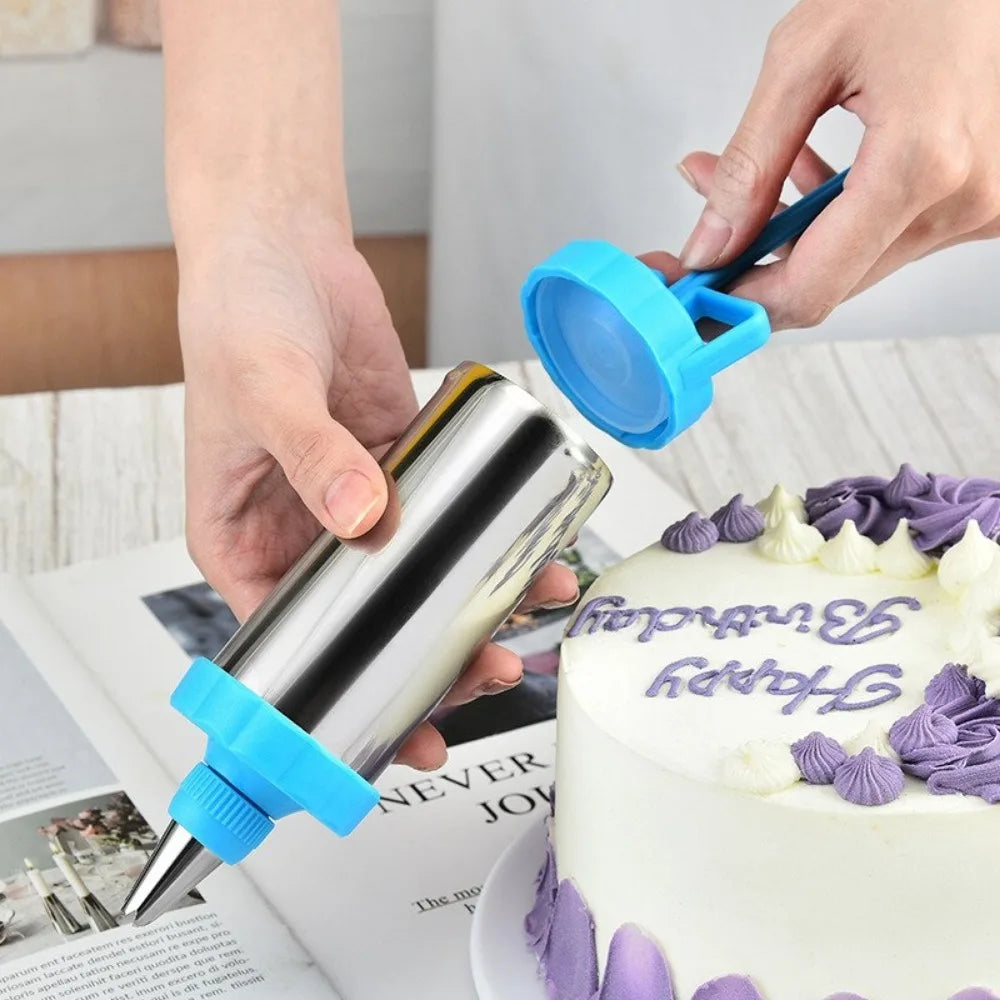 Cookie Syringe & Cake Cream Decorating Set – DIY Pastry Extruder with Stainless Steel Nozzles & Scraper