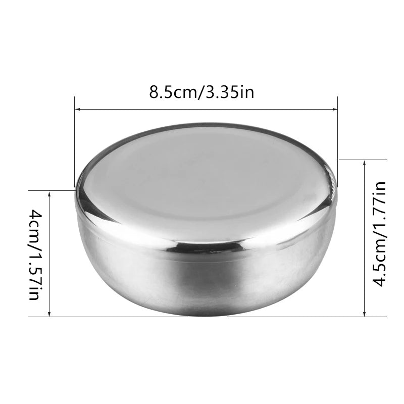 Korean Stainless Steel Rice Bowl with Lid – Anti-Scald Child-Safe Tableware | S, M & L Sizes