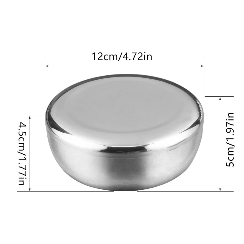 Korean Stainless Steel Rice Bowl with Lid – Anti-Scald Child-Safe Tableware | S, M & L Sizes