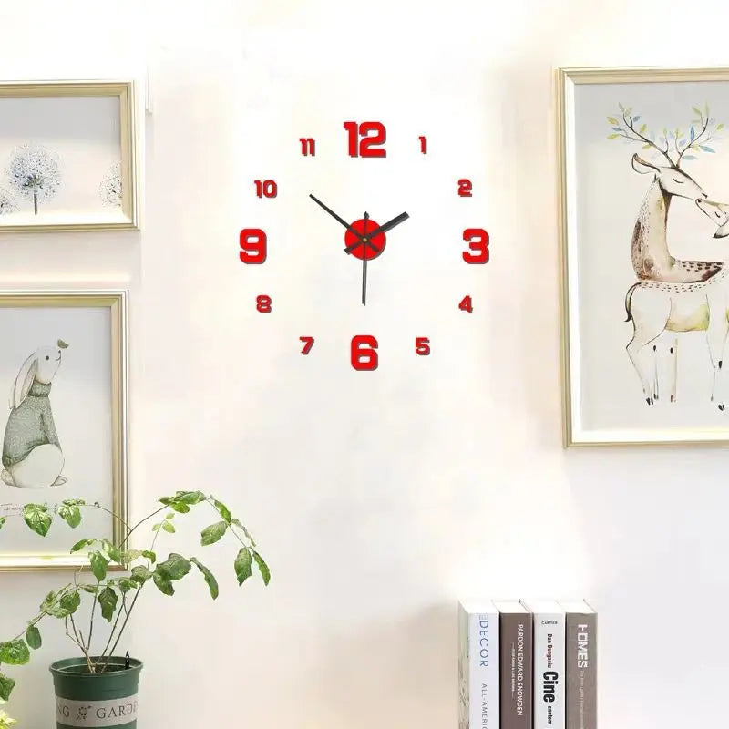 Creative Frameless DIY Wall Clock – Silent Acrylic Wall Decal Clock for Living Room & Office