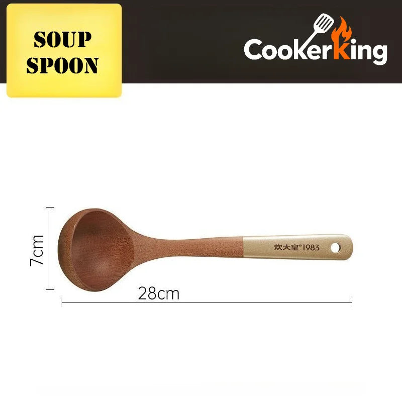 COOKER KING 4-in-1 Ebony Kitchen Tool Set – Spatula, Spoon & Rice Paddle | Premium Kitchenware Gift