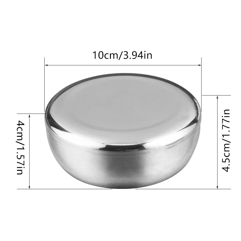 Korean Stainless Steel Rice Bowl with Lid – Anti-Scald Child-Safe Tableware | S, M & L Sizes