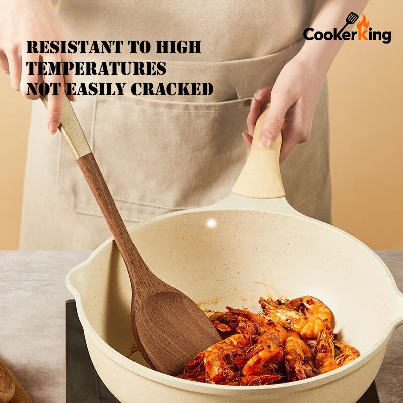 COOKER KING 4-in-1 Ebony Kitchen Tool Set – Spatula, Spoon & Rice Paddle | Premium Kitchenware Gift