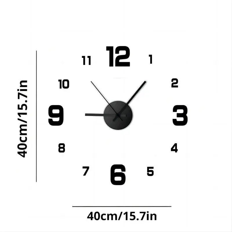 Creative Frameless DIY Wall Clock – Silent Acrylic Wall Decal Clock for Living Room & Office